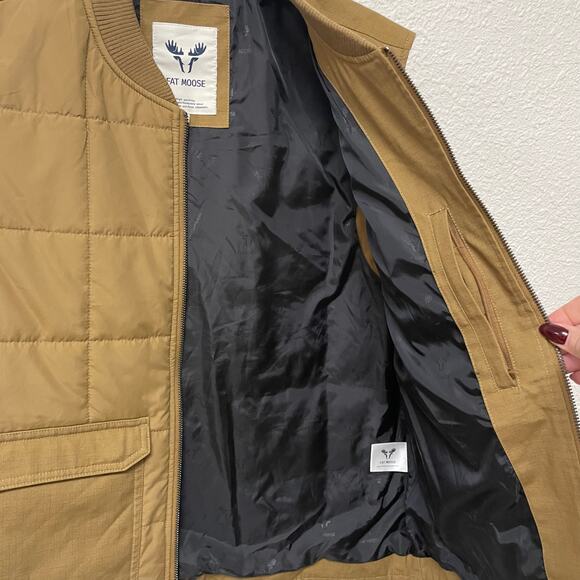 Fat Moose Aiden Vest Quilted Khaki Tan Size Medium - Picture 10 of 15